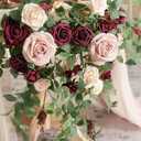 Ling's Moment Artificial Rose Leaf Greenery Garland - 6 Pack, Candle Vines, Faux Splicable 2.3ft Stems for Table Centerpieces, Lantern Rings, Hanging Backdrop Floral Arrangements & Wedding Arches