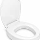 Raised Toilet Seat for Seniors, 3" Height, Heavy Duty Slow Close Elevated Toilet Seat with Never Loosen Hinges, Fits Most Round Toilets (round 16.5'')
