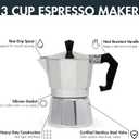 Primula Classic Stovetop Espresso and Coffee Maker, Moka Pot for Italian and Cuban Caf Brewing, Greca Coffee Maker, Cafeteras, 3 Espresso Cups, Silver