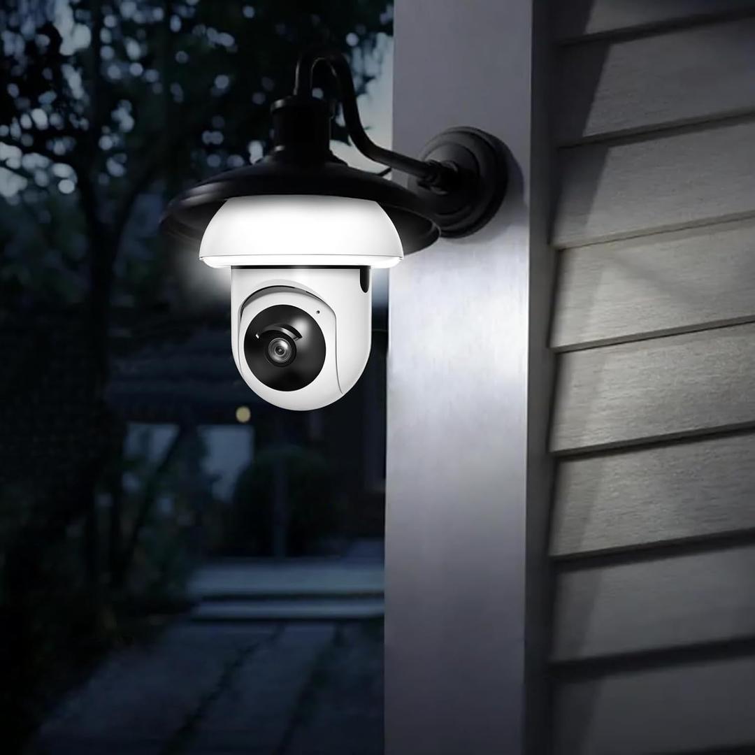 Light Bulb Security Camera -2.4GHz WiFi 1080p Security Cameras Wireless Indoor Outdoor Motion Detection and Alarm,Two-Way Talk,Color Night Vision,Can be Used as a Street lamp