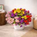 Artificial Flowers for Outdoors, 8 Bundles Faux Silk Spring Flowers for Outside for Planter Front Door Porch Yard Patio Window Box Home Decor