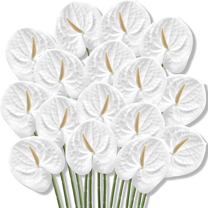 Hanaive 20 Pcs Artificial Anthurium Flowers, White, 23.6 Inch
Faux Anthurium Flowers for Wedding Vase DIY Bouquets Table Centerpiece Arrangements Bridal Shower Party Home Decor