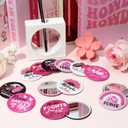 Y1tvei Breast Cancer Awareness Mirrors - 36Pcs Pink Ribbon Motivational Encourage Gift for Christian, Survivor Portable Mini Mirror Inspirational Thanksgiving Birthday Gifts for Christmas Party Favors