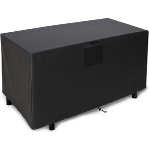 Square Fire Pit Cover, Upgraded Heavy Duty Fabric with Air Vent and Drawstring Fit for 48 Inch Outdoor Fireplace Cover & Fire Pit Table, 100% Waterproof & Tear Resistant 48x28x24 Inche