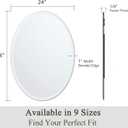 VocalStar Frameless Oval Mirror, 24" x 36" Bathroom Wall Mirror with Beveled Edge, Modern Decorative Vanity Mirrored for Living Room, Entryway, Bedroom | 1/4-Inch Shatterproof Glass