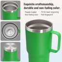 20 oz Tumbler with Handle and Lid, Stainless Steel Tumbler Insulated Travel Coffee Mug, Spill Proof Double Wall Vacuum Tumbler Cup Keep Drink Hot & Cold, Green, 1 Pack