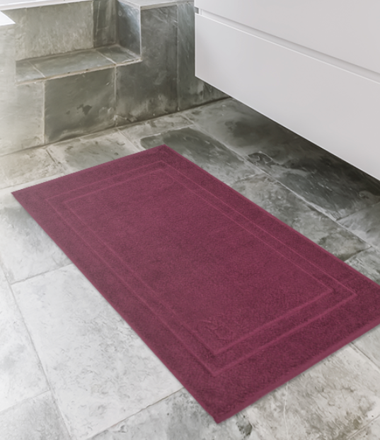 HOMELOVER 2 Piece 100% Organic Cotton Bath Mat Set - 800 GSM, Quick Dry, Soft, Highly Absorbent, Washable Bathroom Rugs & Mats - Hotel Quality Floor Towels (Plum Purple)