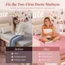 ELEMUSE Twin XL Dorm Dual Layer 3 Inch Memory Foam Mattress Topper | College Essentials for Girls Pink, 2 Inch Cooling Gel Foam with 2 Inch Plush PillowTop, Relief Comfortable Support