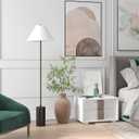 Somerset 64" Tall Floor Lamp with Fabric Shade in Blackened Bronze/White