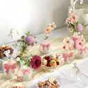 6 Pcs Pink Bow Vase Tiny Ceramic Bud Vase for Girl Coquette Home Decor Small Flower Vases Centerpieces Shelf Table for Living Room Wedding Baby Shower Decor