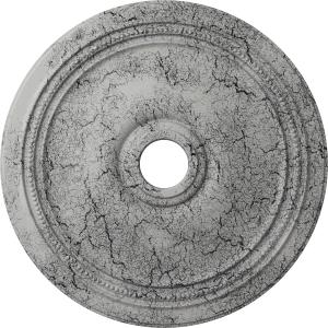 Ekena Millwork CM24DIUWC Diane Ceiling Medallion, 24"OD x 3 5/8"ID x 1 1/4"P (Fits Canopies up to 6 1/4"), Hand-Painted Ultra Pure White Crackle