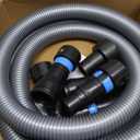 Cen-Tec Systems 94698 Quick Click 10 Ft. Hose for Home and Shop Vacuums with Expanded Multi-Brand Power Tool Adapter Set for Dust Collection