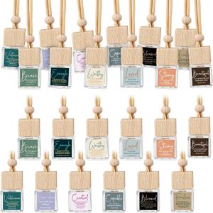 Funnymoom 12 Pack Mothers Day Church Gifts Bulk Christian Empty Hanging Car Diffuser Bottles Jesus Essential Oil Air Fresheners Christian Gifts for Women Mom Religious Party Favors (Square)