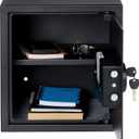 Amazon Basics Steel Home Security Electronic Safe with Digital Keypad, Programmable Lock for Important Documents, Jewelry, Valuables, 1.2 Cubic Feet, Black, 13"W x 13"D x 14.2"H