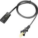 HASMX 2 Prong Percolator Power Cord 36" for Farberware 134, 138, 142 Coffee Pot Percolator Cord 1/2 Inch Wide, 2pin Cord Black 3ft Length (1-Pack)