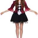 EraSpooky Women's Lady Jokester Costume Deluxe Adult Wicked Trickster Clown Fancy Dress (L)