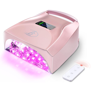 UV LED Nail Lamp,96W Rechargeable Cordless Nail Dryer, 52 Beads Quick Dry with Remote Control,4 Timers,Auto Sensor,Key Sound,Built-in Cooling Fan,Professional Gel Polish UV Light (Pink)