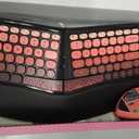 Ergonomic Wireless Keyboard and Mouse Set Wireless Keyboard Silent Mice Set with Wrist Rest for Computer, Laptop, PC, Mac, Windows Black Pink