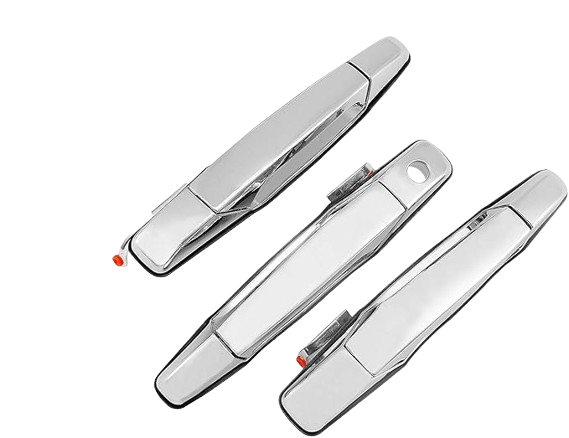 3Pcs Exterior Chrome Door Handle Front Rear Driver & Passenger Side | for 2007-2014 Chevy Silverado Suburban Tahoe Avalanche, GMC Sierra Yukon, Cadillac Escalade | Replaces# 22738721, 22738722