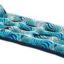 Aqua Contour Cooling Pool Float Lounge – 18-Pocket, Inflatable Pool Floats for Adults – Blue Ferns