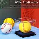 Baderke 1 Pcs Softball Display Case Acrylic Softball Baseball Stand Holder UV Protected Memorabilia Ball Box Clear Display Cube for Sports Ball Storage (Remove the Protective Film Before Use)