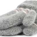 FGSS Winter-Knit-Mittens for Kids - Warm Stretchy Outdoor Gloves Boys-Girls Cute Snowflakes Gloves for 6-12Years (Gray)