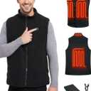 Loowoko Men's Fleece Heated Vest with Battery Pack Included, Rechargeable Electric Heating Jacket Lightweight Warming