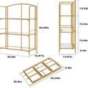 Crofy No Assembly Folding Bookshelf for Living Room, 3 Tier Gold Collapsible Book Shelf for Home Office, Portable Bookcase Storage Organizer