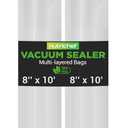NutriChef Two 8"X10' 4 mil Commercial Grade Vacuum Sealer Food Storage Rolls | Create Your Own Size Bag! For NutriChef, and Other Brands