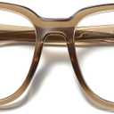 PANNER Oversized Square Blue Light Blocking Glasses for Women Men Anti Glare Reduce Eyestrain Computer Glasses (Brown)