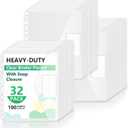 HOUYEE 32 Pack Clear Binder Pocket, 11 Holes Heavy-Duty Plastic Binder Pouch with Snap Closure for 2/3/4 Ring Binder, Clear Binder Folders for School Office, 8 Mil,100 Sheet Capacity, Letter Size