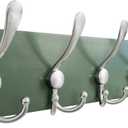 SKOLOO Creations Forest Green Solid Wood Wall Mounted Coat Rack, 5 Hooks, 16-7/8" Long - Kitchen, Mudroom, Entryway, Bathroom - Includes Mounting Hardware, Wall Coat Hanger, Towel Rack