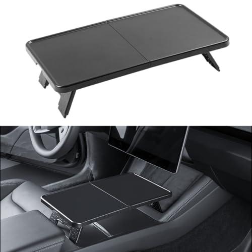 DGXWLLW Center Console Table for Tesla Model Y Juniper 2025 2026 Model 3 Highland 2024 2025 2026 Foldable Mini Food Eating Table Tray Laptop Work Desk for Tesla 2020-2026 ModelY & 2017-2026 Model3