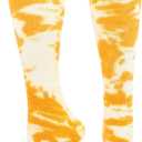 Tie Dye Multisport Tube Socks Soccer Softball Volleyball for Girls Boys Women and Men Youth and Adult (Medium, Gold/White)