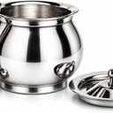 Stainless Steel Ghee Pot With Lid & Spoon – Multipurpose Kitchen Container for Oil, Sugar, Salt, Seasonings, Spices, Pickle, Condiments Bowl – Durable, Rustproof, Easy Clean Storage Jar, 350 ML, 7 Oz