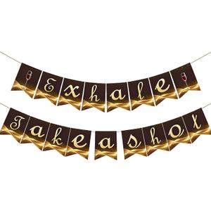 Exhale Night Party Decorations, Friendship Banner Party Banner for Girls, Women Birthday Decorations, Luxury Brown & Gold Girls Night Decoration,Birthday Decoration for Women