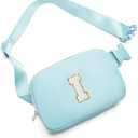 Gitus Birthday Gifts for 8 9 10 11 12 13 Year Old Girls Personalized Fanny Pack Crossbody Bags with Initial Letter Patch Belt Bag for Teen Girls Cute Trendy Stuff Travel Essentials (Icingblue-I)