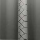 Drawer and Shelf Liner for Kitchen Cabinets: Non Adhesive, Non Slip, Thick Strong Grip Waterproof Washable for Kitchen Cabinets, Drawer, Fridge, Wire Shelving (69"x37")Stylish Geometric Pattern in White with Black Lines Adds a Modern Touch to Any Space