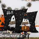 Halloween Pillow Covers 18x18 Set of 2 Throw Pillow Cases Soft Cushion Case Pillowcase for Chair Sofa Bedroom Living Room Home Decor, Polka