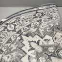 Lessymo 4FT Washable Round Area Rugs for Living Room, Non Slip Circle Rugs Low Pile Vintage Carpet for Bedroom, Dining Room, Nursery, Home Office, Grey Beige