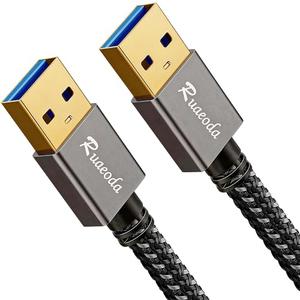 Ruaeoda USB to USB Cable 2 ft, USB 3.0 Male to Male Type A to Type A Double Sided USB Cord for Data Transfer Compatible with Hard Drive, Laptop, DVD Player, TV, USB 3.0 Hub, Monitor and More
