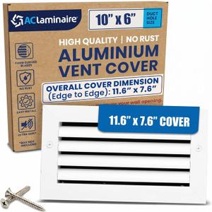 10x6 Inch (Duct Opening) Air Return Vent Cover Decorative Premium Aluminum AC Vent Cover for Ceiling & Wall, Rustproof Grille, Ideal for Home HVAC Grille, Durable & Easy to Install