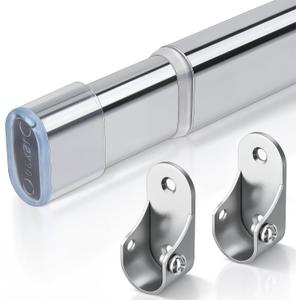 Adjustable Oval Closet Rod, 30-55 Inch, 90 Lbs Heavy Duty (Chrome)