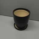 Ceramic Plant Pot - 8 Inch Ceramic Planter for Indoor Plants Glazed Round Flower Pot with Drainage Hole and Saucer Black