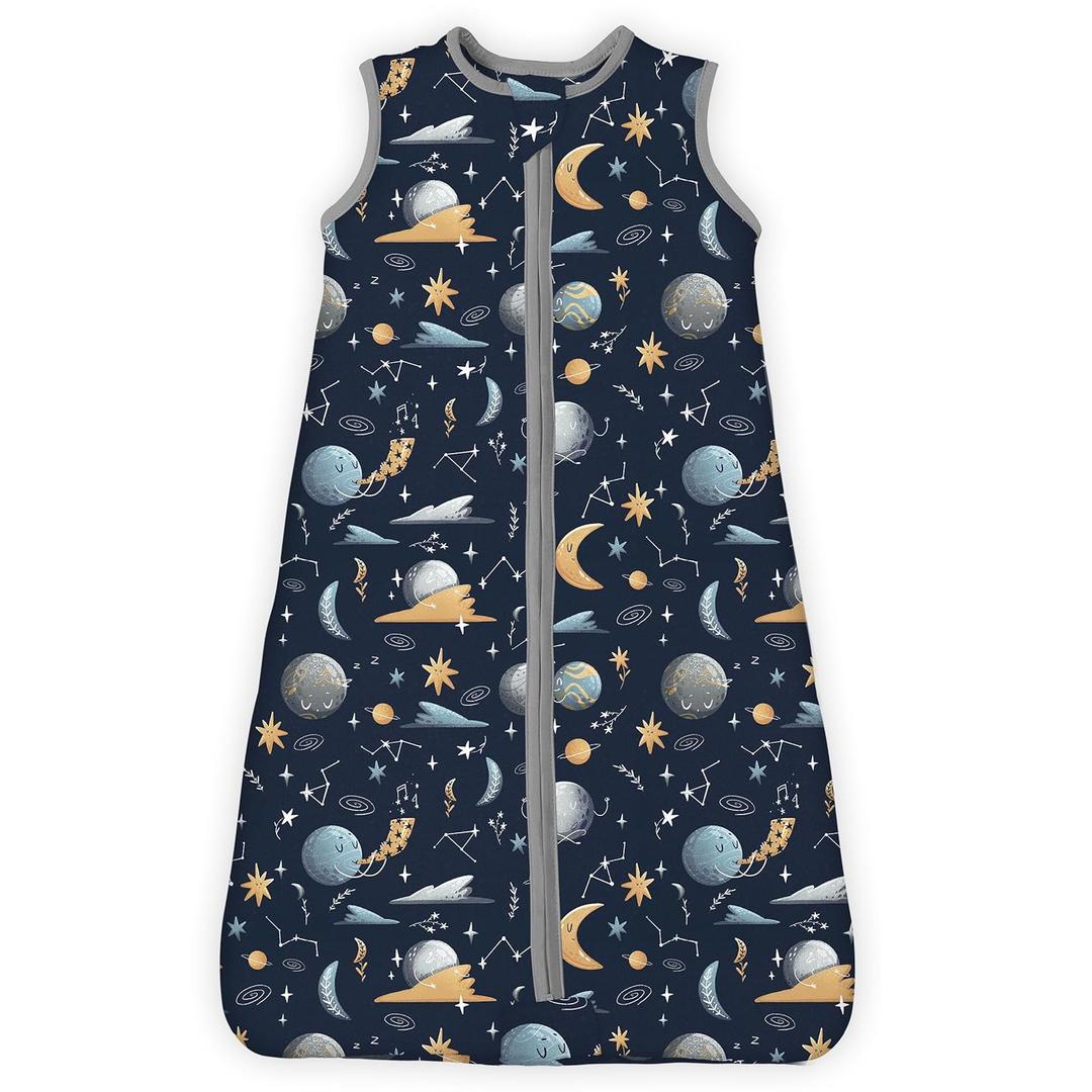 1.0 TOG Toddler Sleep Sack, Wearable Blanket Baby Sleeping Bag with 2-way Safe Zipper, Ultra Soft All Season Sleep Sack for 24-36-48 Months, 1 Pack(Night Sky)