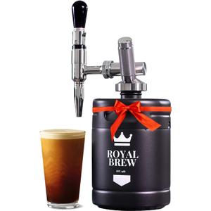 The Original Royal Brew Nitro Cold Brew Coffee Maker - Gift for Coffee Lovers - 64 oz Home Keg, Nitrogen Gas System Coffee Dispenser Kit