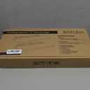 BATODA Set of 2 17" Acacia Wood Floating Shelves Wall Mounted (Round Edge)  Wooden Decorative Wall Bookshelf - Storage Shelf Organizer for Home - Black Brackets and Shelving Mounting Included(Walnut)