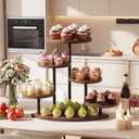 Cake Stand for Cupcake Dessert Display - 6 Tiered Corner Tray Dessert Table Stand, Cupcake Tower for 102 Cupcakes, Wood Cake and Cup Cake Stand Combo Serving Trays for Party Wedding Birthday