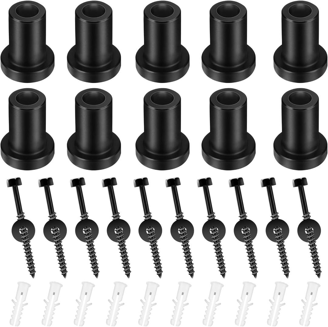 Zonon 10 Set 1-5/16" Barn Door Spacers Kit Sliding Replacement Barn Door Rail Track Hardware Wall Spacers with Screws Lag Bolts Wall Anchor for Connecting Track Connection Device, Metal