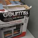 Gourmia French Door Air Fryer Oven - 37 Qt Large Capacity Convection Toaster Oven, FryForce 360, Digital Display, 12 Cooking Presets, Dehydrate, Fits 13 Pizza, Dishwasher-Safe, Stainless Steel (Silver)